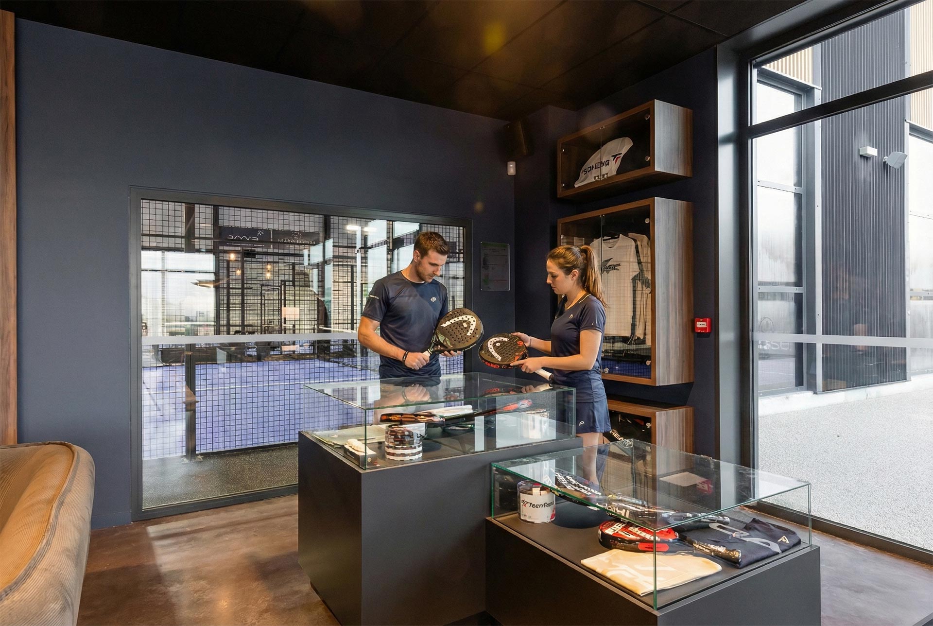 Pro Shop du Beaune Padel Club avec équipements et matériel de padel